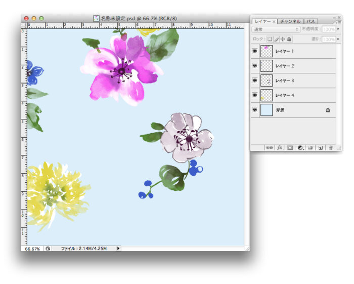 リピート(送り)のつけ方:モチールを配置する